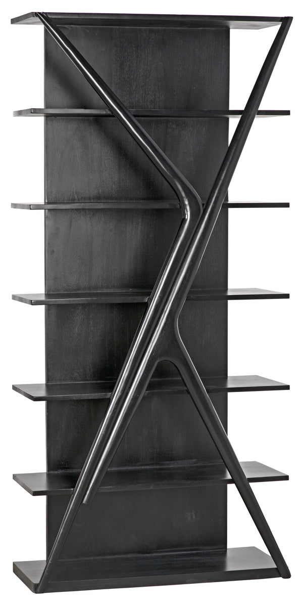 Vetra Teak and Veneer Bookcase in Hand-Rubbed Black