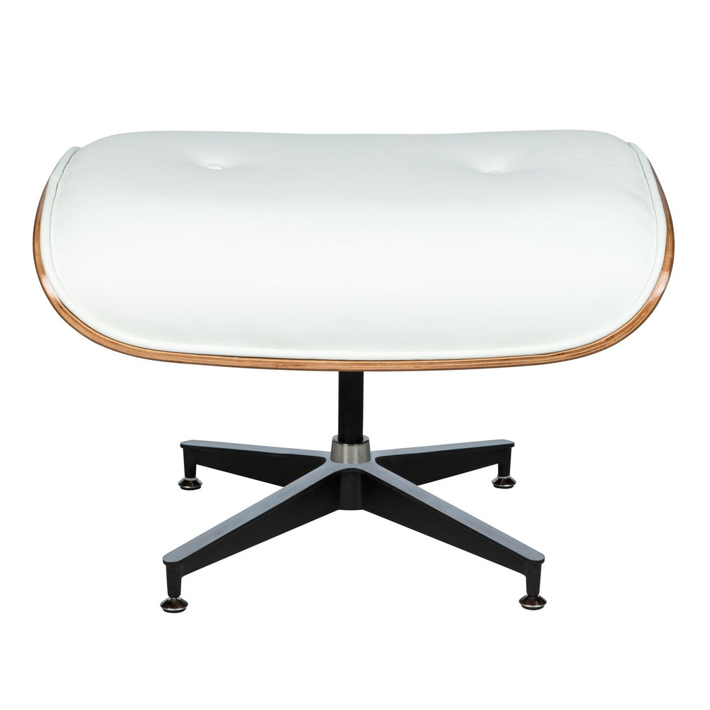 REYS LOUNGE CHAIR & OTTOMAN - WHITE LEATHER