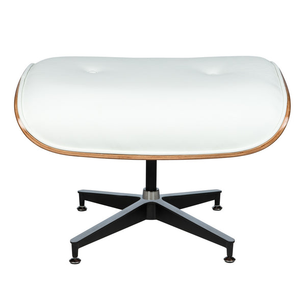 REYS LOUNGE CHAIR & OTTOMAN - WHITE LEATHER