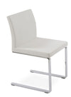 Aria flat chrome plated steel white leatherette