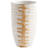Luxe Vessel Vase In White And Gold