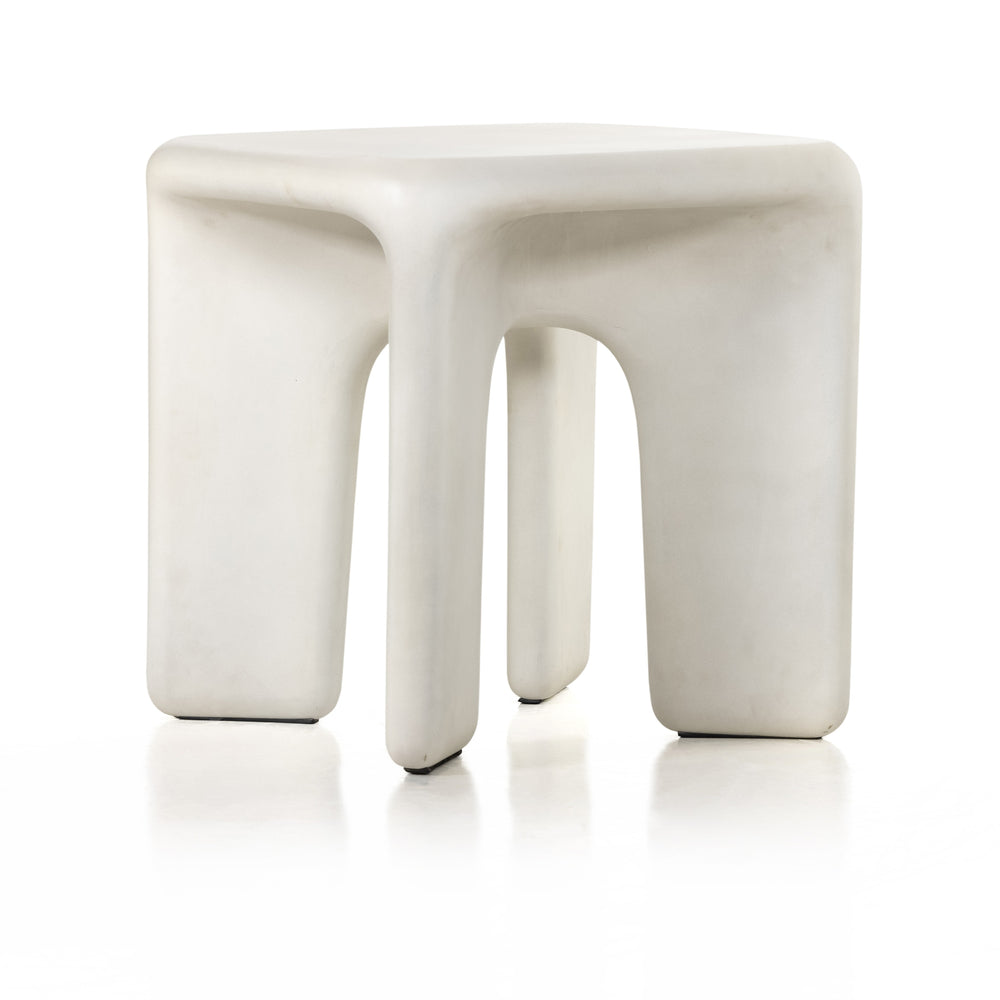 Dante End Table In White Concrete