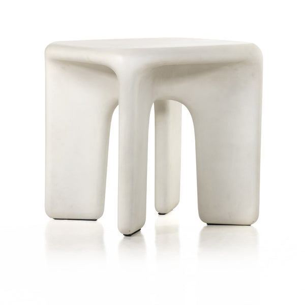 Dante End Table In White Concrete