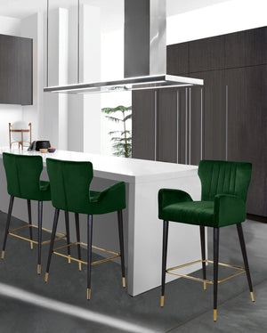 Alonzo Stool In Green Velvet