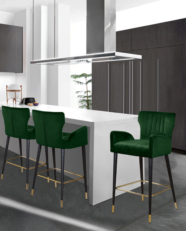 Alonzo Stool In Green Velvet