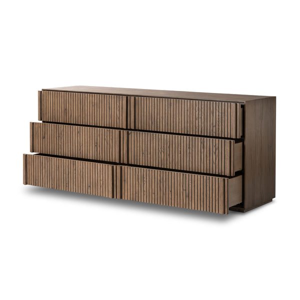 Leo 6 Drawer Dresser in Rustic Grey