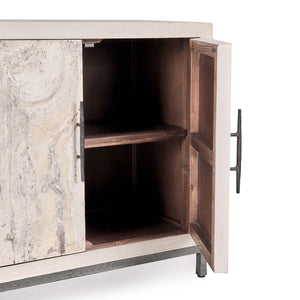 Lisbon Solid Wood 4Dr Cabinet - Reclaimed Pine
