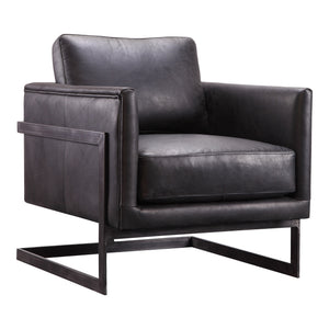 Moe's Luxley Club Chair in Black Leather