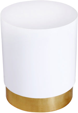 Max End Table In White/Gold