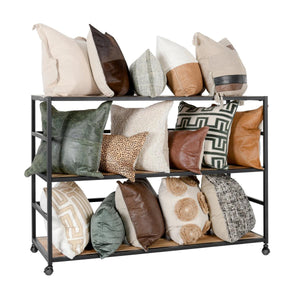 Glendora Rack - Iron & Mango Wood, Black/Natural