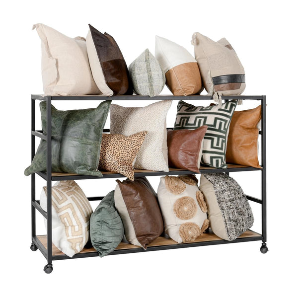 Glendora Rack - Iron & Mango Wood, Black/Natural
