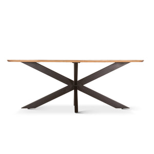 Rapallo 82" Mango Wood and Iron Dining Table, Natural