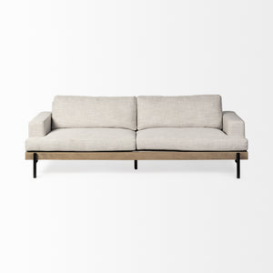 Colburne II 95" Beige Upholstered Three Seater Sofa