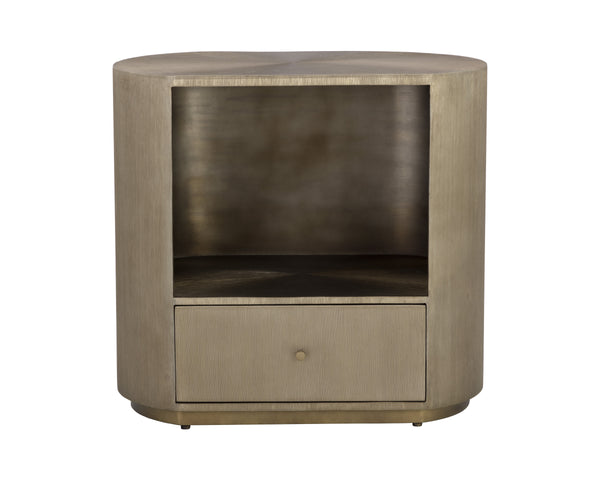 SIENA NIGHTSTAND - OVAL - ANTIQUE BRASS