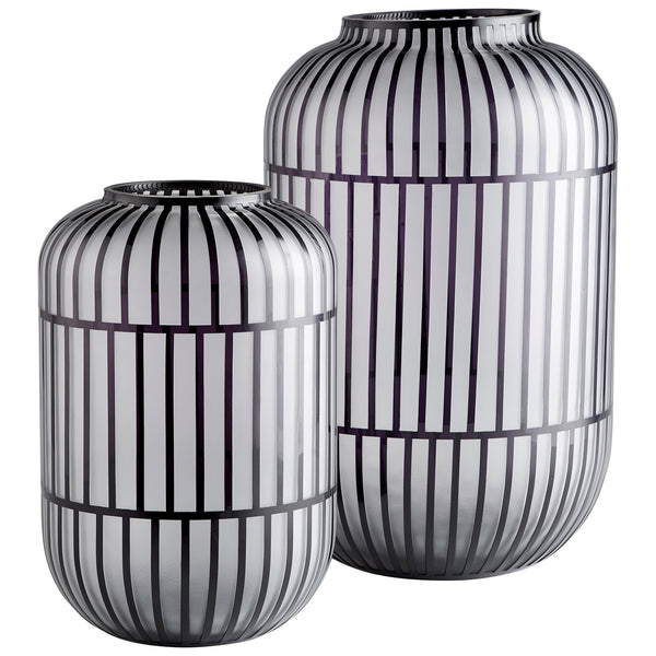 Lined Up Vase in Black
