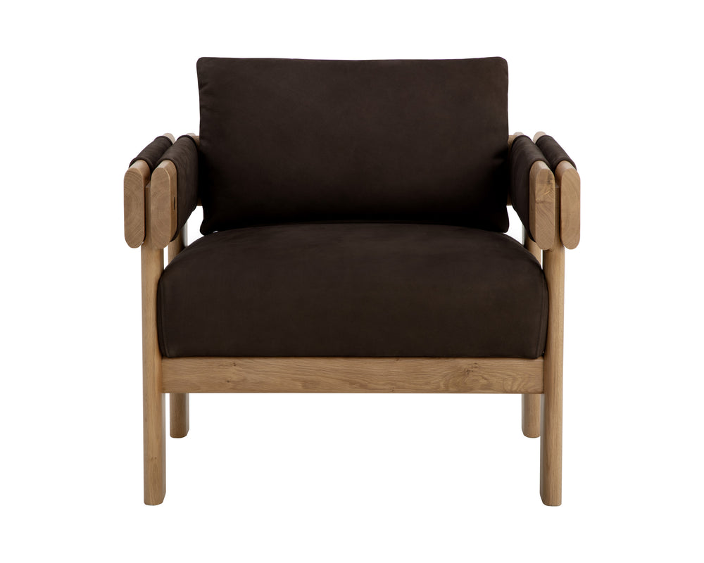 CARMICHAEL LOUNGE CHAIR - NUBUCK COCOA LEATHER