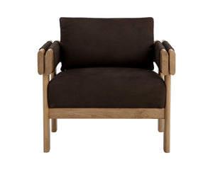 CARMICHAEL LOUNGE CHAIR - NUBUCK COCOA LEATHER