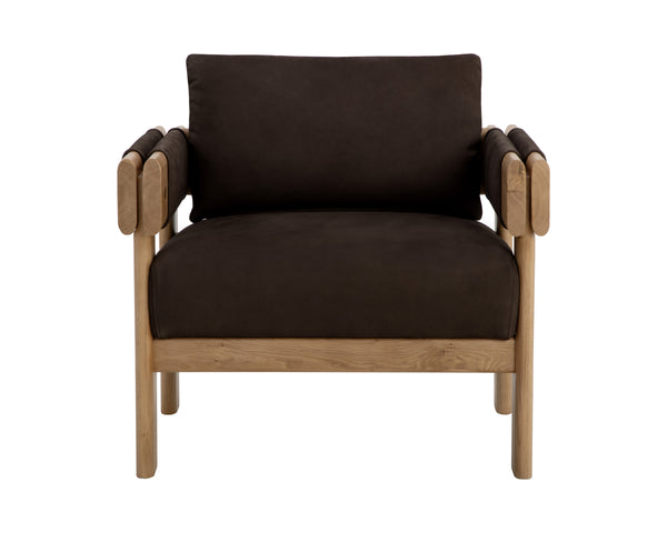 CARMICHAEL LOUNGE CHAIR - NUBUCK COCOA LEATHER