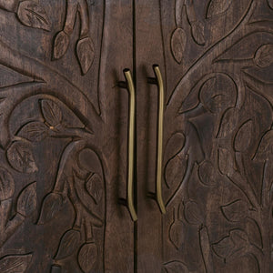 Albero Solid Wood Tall Cabinet in Kona Brown