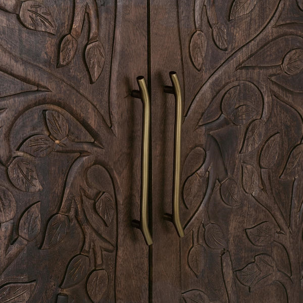 Albero Solid Wood Tall Cabinet in Kona Brown