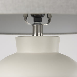 Cato 20.0L x 20.0W x 33.5H Cream Base W/White Shade Table Lamp