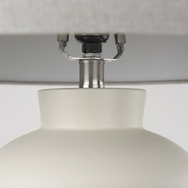 Cato 20.0L x 20.0W x 33.5H Cream Base W/White Shade Table Lamp