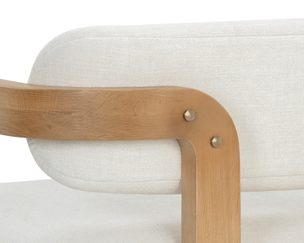 MADRONE LOUNGE CHAIR - RUSTIC OAK - HEATHER IVORY TWEED