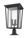 Seoul 3 Light Outdoor Pier Mounted Fixture in Oil Rubbed Bronze Finish