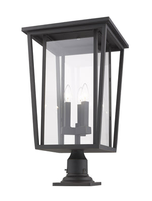 Seoul 3 Light Outdoor Pier Mounted Fixture in Oil Rubbed Bronze Finish