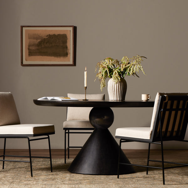 Bibianna Dining Table In Worn Black