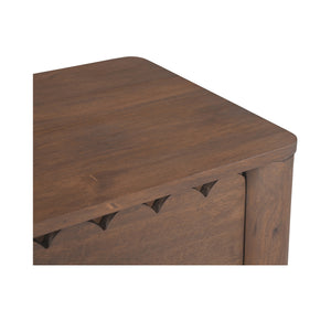 Wiley Nightstand in Vintage Brown with Brass Handles