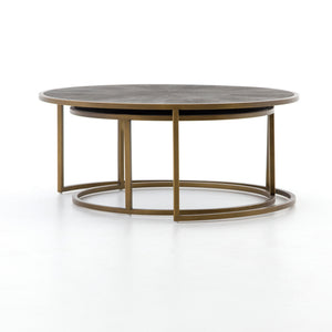 Shagreen Nesting Coffee Table-Brass