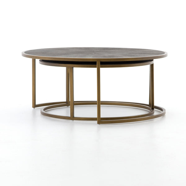 Shagreen Nesting Coffee Table-Brass