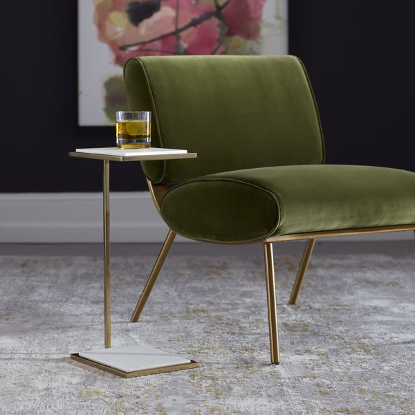 Elevate White Marble Drink Table
