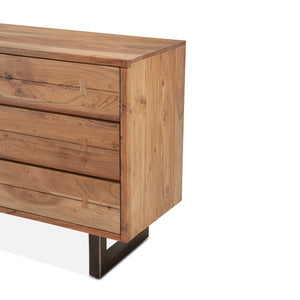 Aspen 58" Six  Drawer Dresser, Smoked Acacia