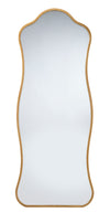 Aurora Wavy Iron Floor Mirror, Antique Brass