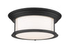 Sonna 3 Light Flush Mount in Matte Black Finish
