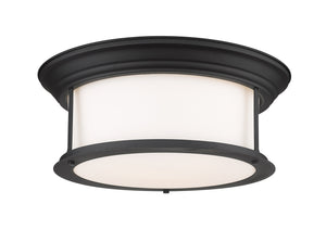 Sonna 3 Light Flush Mount in Matte Black Finish