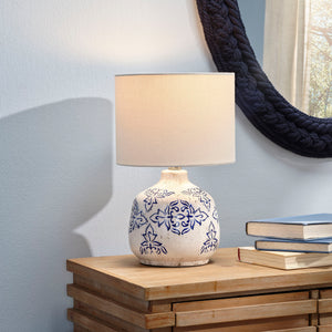 Ruby Ceramic Table Lamp, Blue