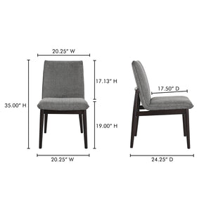 Moe's Charlie Dining Chair Dark Grey - Set of 2