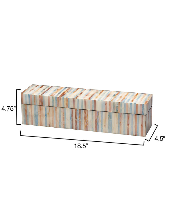 Roosevelt Blue Mother of Pearl Decorative Box, Large 