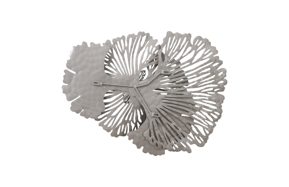 Flower Wall Art, Smallall, Gray, Metal