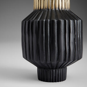 Allumage Vase in Matt Black and Gold