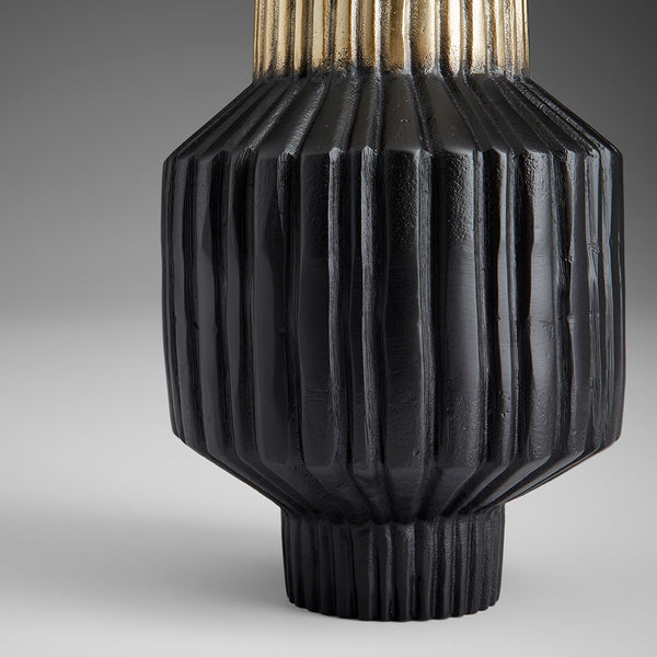 Allumage Vase in Matt Black and Gold