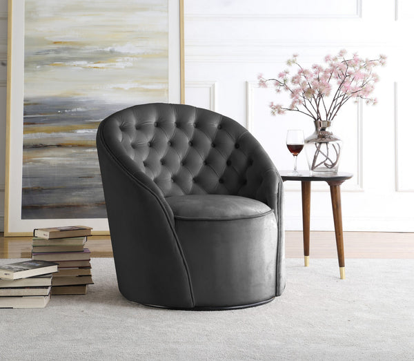 Maurice Accent Chair In Grey Velvet