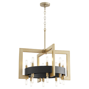 Archibald 16lt Chandelier in Noir / Aged Brass
