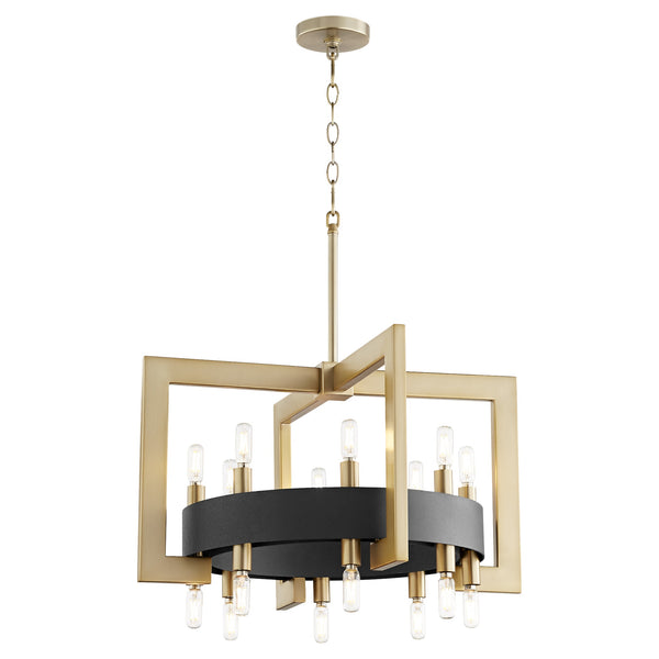 Archibald 16lt Chandelier in Noir / Aged Brass