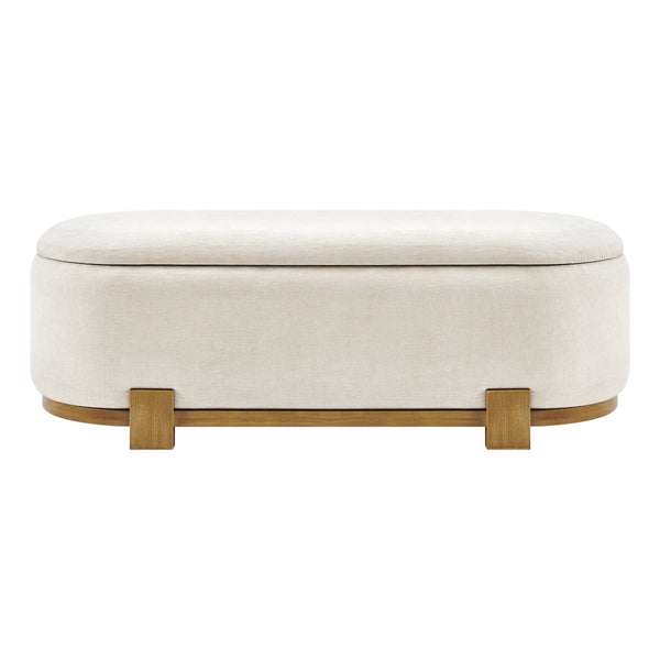 Ayleen Chenille Storage Bench, Seneca Beige 