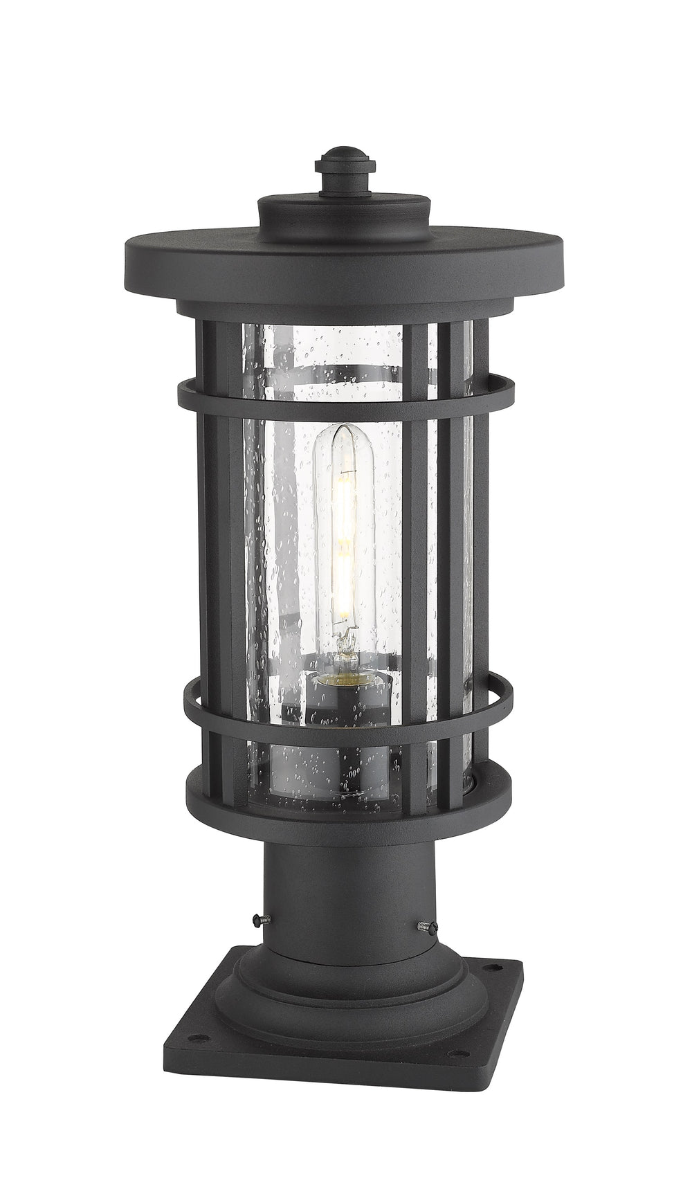 Jordan 1 Light Outdoor Pier Mounted Fixture in Black Finish