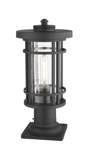 Jordan 1 Light Outdoor Pier Mounted Fixture in Black Finish
